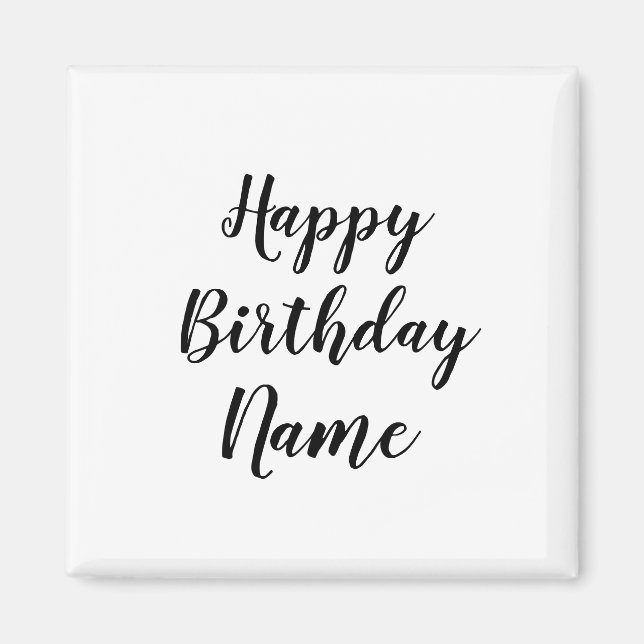 simple minimal happy birthday add your name card magnet (Front)