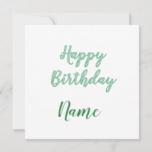 simple minimal happy birthday add your name invitation