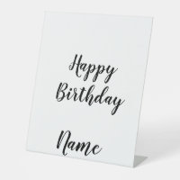 simple minimal happy birthday add your name