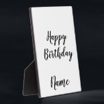 simple minimal happy birthday add your name  plaque<br><div class="desc">designed for you</div>