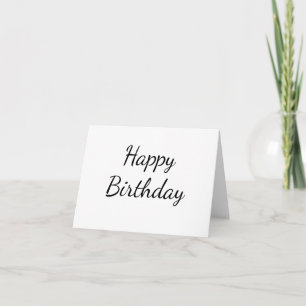 simple minimal happy birthday calligraphy card