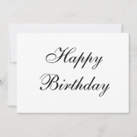 simple minimal happy birthday calligraphy card