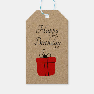 simple minimal happy birthday text PARTY GIFT TAGS