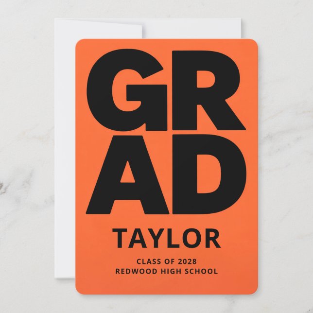 Simple Minimal High School Graduate Graduation Invitation (Front)