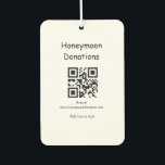 Simple minimal honeymoon donations wedding q r cod car air freshener<br><div class="desc">Designed for your wedding</div>