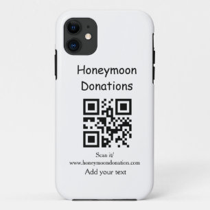 Simple minimal honeymoon donations wedding q r cod Case-Mate iPhone case