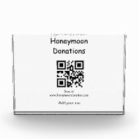 Simple minimal honeymoon donations wedding q r cod