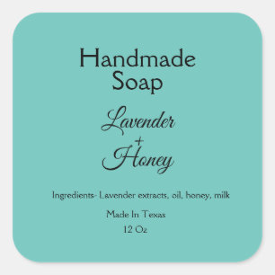simple minimal lavender soap small business logo c square sticker
