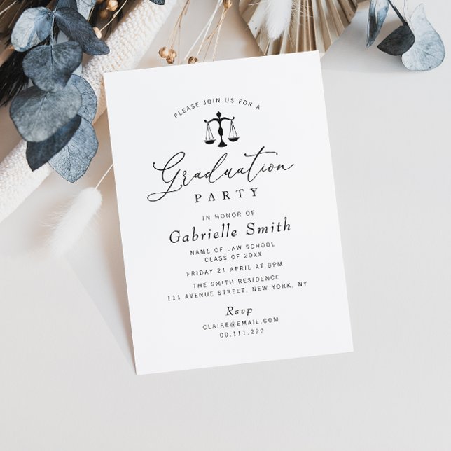 simple minimal law school graduation party invitation (Creator Uploaded)