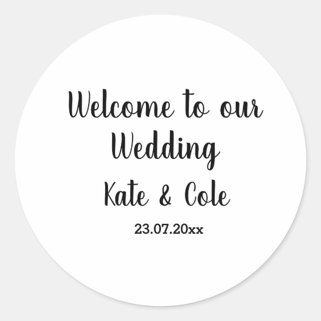 simple minimal leaf floral wedding sticker (Front)