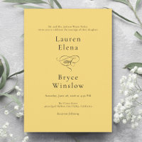 Simple Minimal Lemon Drop Citrus Yellow Wedding