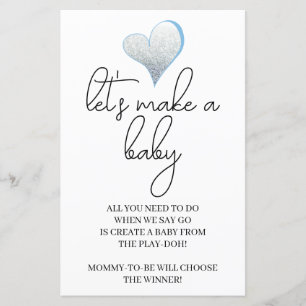 Simple Minimal Let's Make a Baby, Baby Shower Game