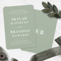 Simple Minimal Light Green Semi Formal Wedding