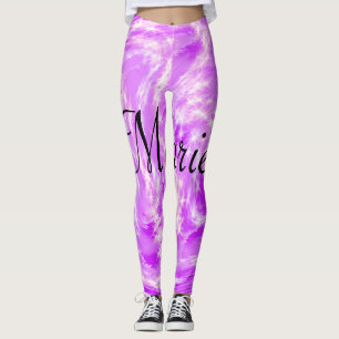 simple minimal light pastel pink add your name th leggings