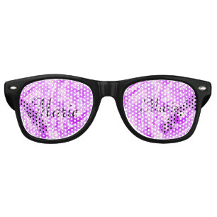 simple minimal light pastel pink add your name th retro sunglasses