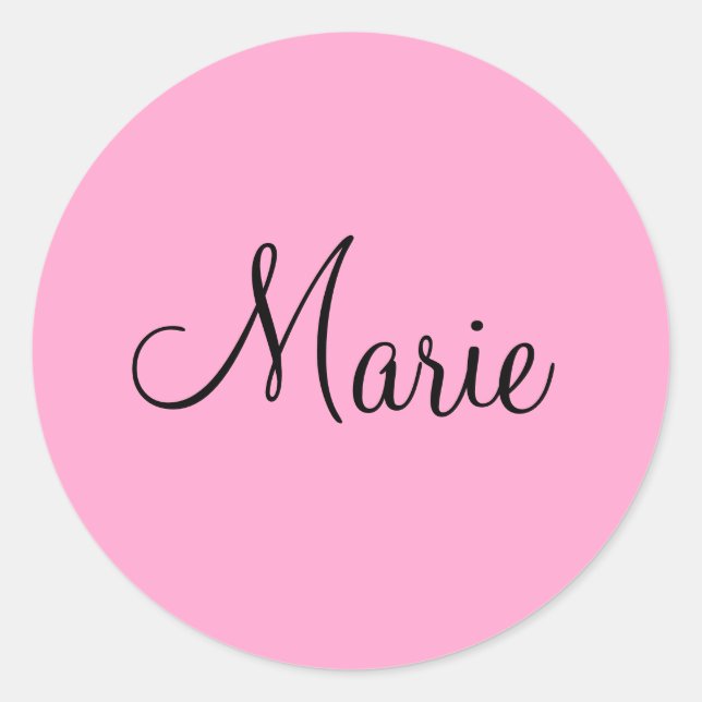 simple minimal light pink add your name girly  classic round sticker (Front)
