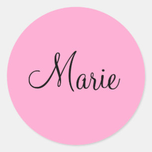 simple minimal light pink add your name girly  classic round sticker