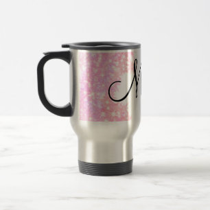 simple minimal light pink add your name girly text travel mug