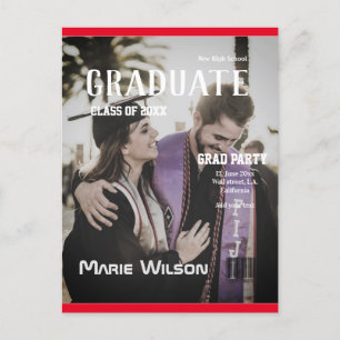 simple minimal magazine template cover graduation postcard