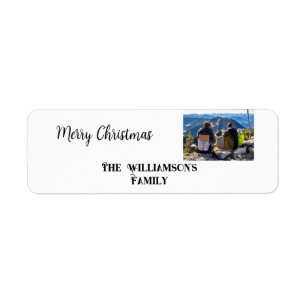simple minimal merry Christmas add family name tex