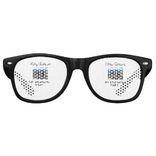 simple minimal merry Christmas add family name tex Retro Sunglasses
