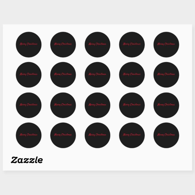  SIMPLE MINIMAL merry Christmas Card Classic Round Sticker (Sheet)