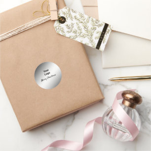 SIMPLE MINIMAL merry Christmas Card Classic Round Sticker