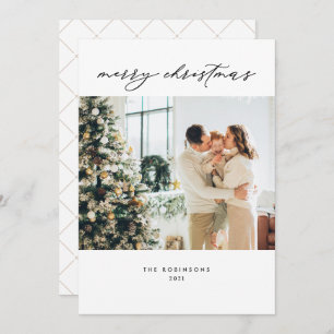 Simple Minimal Merry Christmas Photo Holiday Card
