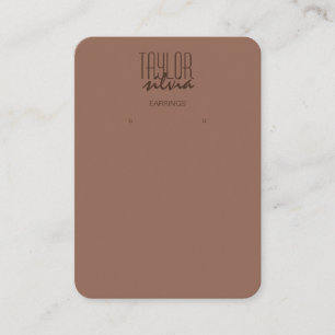 simple minimal mocha mousse Earring display card