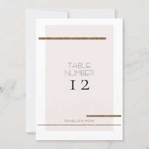 Simple Minimal Modern Blush Gold Table Number