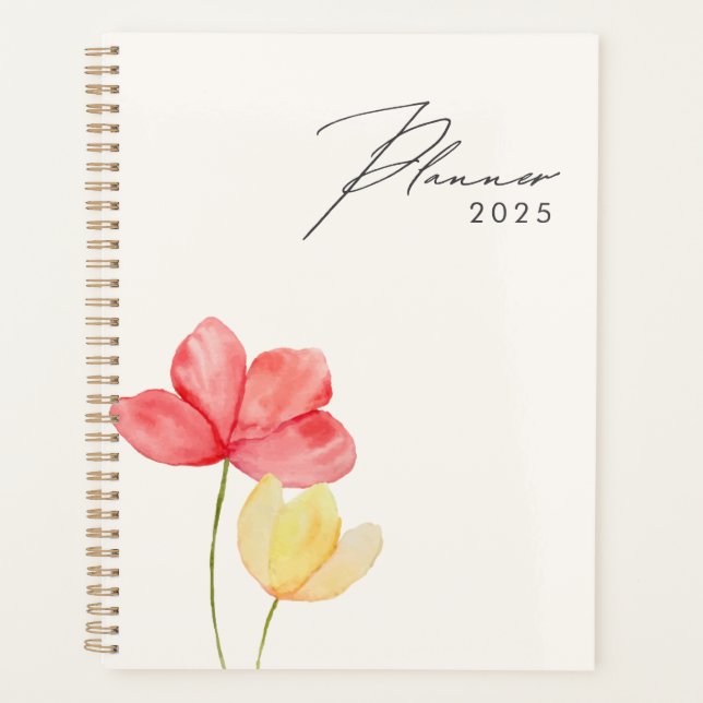 Simple minimal modern floral planner 2025 (Front)
