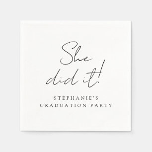 Simple Minimal Modern Graduation Party Napkin