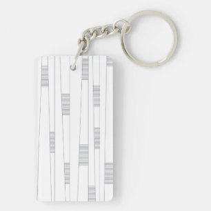Simple, minimal, modern line graphic pattern key ring