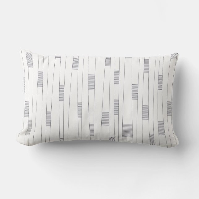 Simple, minimal, modern line graphic pattern lumbar cushion (Front)