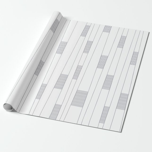 Simple, minimal, modern line graphic pattern wrapping paper (Unrolled)