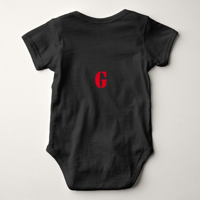 SIMPLE MINIMAL MODERN MONOGRAM ELEGANT STYLE CHIC  BABY BODYSUIT (Back)