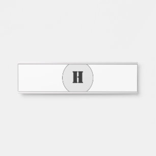 SIMPLE MINIMAL MODERN MONOGRAM ELEGANT STYLE CHIC DOOR SIGN