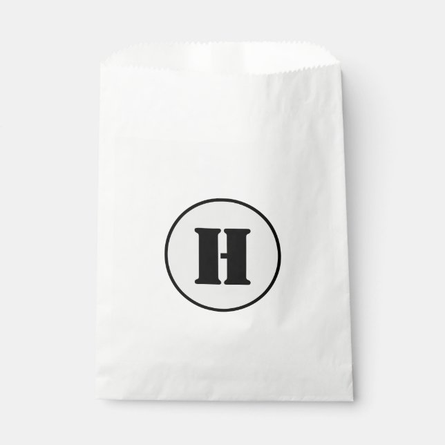 SIMPLE MINIMAL MODERN MONOGRAM ELEGANT STYLE CHIC  FAVOUR BAGS (Front)