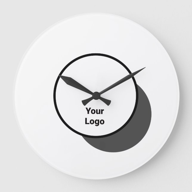 SIMPLE MINIMAL MODERN MONOGRAM ELEGANT STYLE CHIC  LARGE CLOCK (Front)