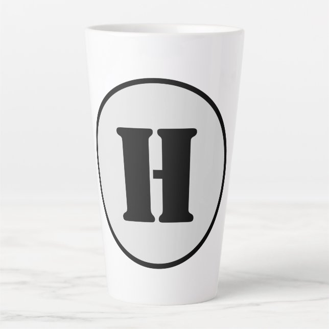 SIMPLE MINIMAL MODERN MONOGRAM ELEGANT STYLE CHIC  LATTE MUG (Front)