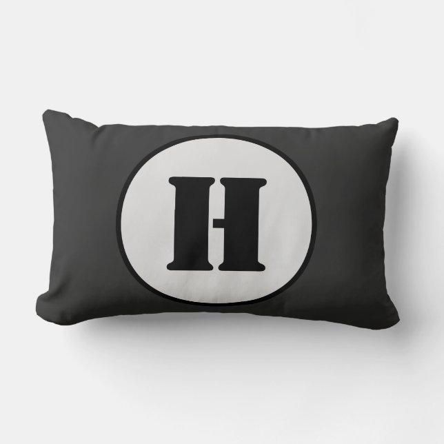 SIMPLE MINIMAL MODERN MONOGRAM ELEGANT STYLE CHIC  LUMBAR CUSHION (Front)