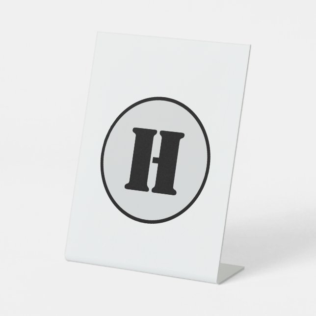 SIMPLE MINIMAL MODERN MONOGRAM ELEGANT STYLE CHIC  PEDESTAL SIGN (Front)
