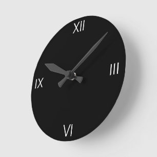 SIMPLE MINIMAL MODERN MONOGRAM ELEGANT STYLE CHIC  ROUND CLOCK