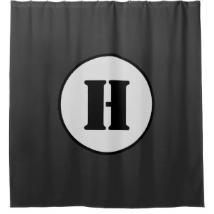 SIMPLE MINIMAL MODERN MONOGRAM ELEGANT STYLE CHIC SHOWER CURTAIN