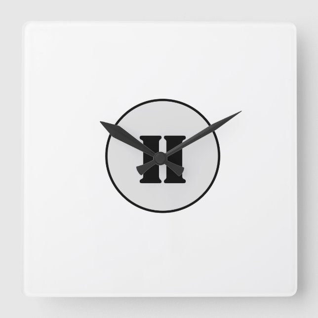 SIMPLE MINIMAL MODERN MONOGRAM ELEGANT STYLE CHIC  SQUARE WALL CLOCK (Front)