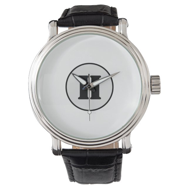 SIMPLE MINIMAL MODERN MONOGRAM ELEGANT STYLE CHIC  WATCH (Front)