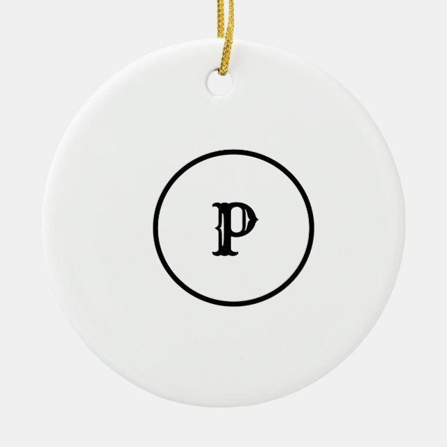 SIMPLE MINIMAL MODERN MONOGRAM ELEGANT STYLE  TOTE CERAMIC TREE DECORATION (Front)