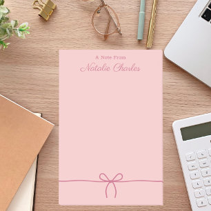 Simple Minimal Modern Pink Bow Trendy Post-it Notes