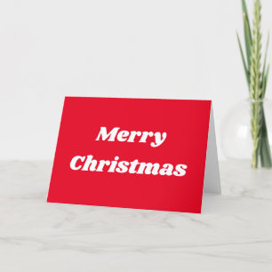Simple Minimal Modern Red Merry Christmas Holiday Card