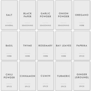 Simple Minimal Modern Spice Jar Kitchen Container